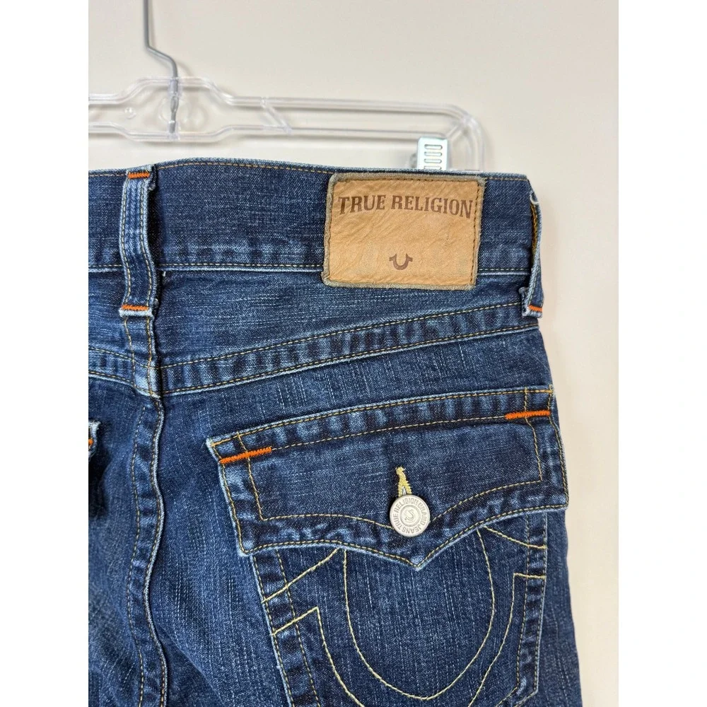 True Religion Rocco Relaxed Skinny Jeans Mens 30 Blue Indigo Flap Pocket Denim‎